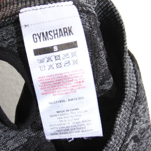 Gymshark Adapt Camo Seamless Crop Top Long Sleeve Cutout Gray Black Size Small - Picture 12 of 12